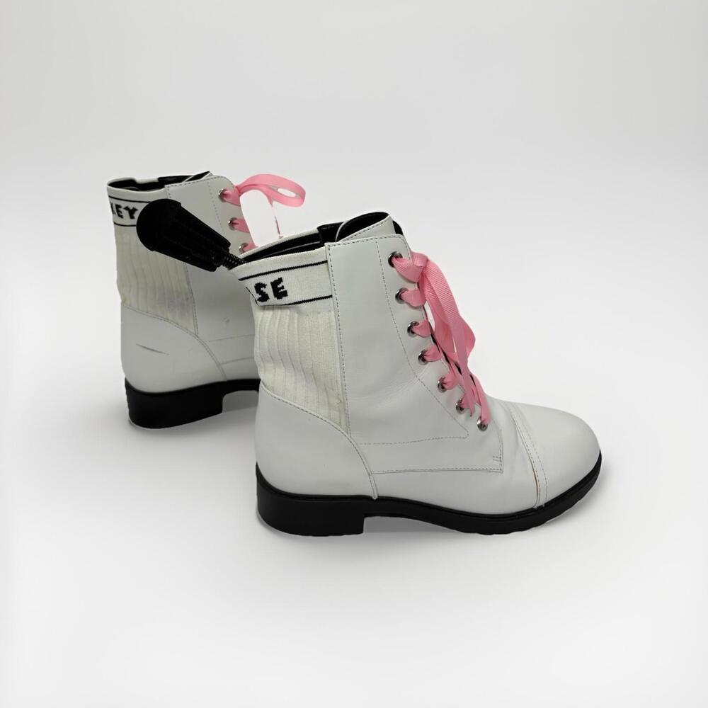 Mickey Mouse Disney X Aldo Combat Boots White & Pink Size 6.5